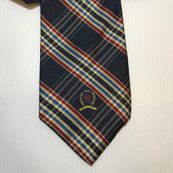 Tommy Hilfiger Plaid Italian Silk Classic Wide Necktie - Picture 6 of 6